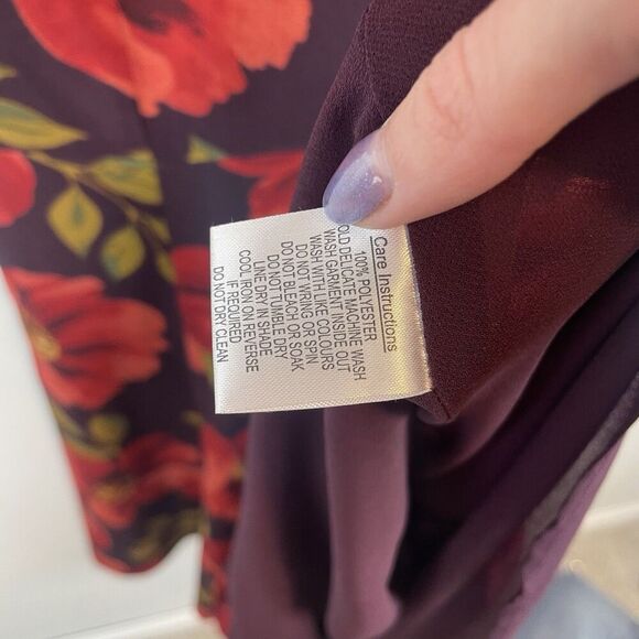 Princess Highway Size 8 Red Floral Short Sleeve Dress  PGFK328 Satin - Picture 4 of 9